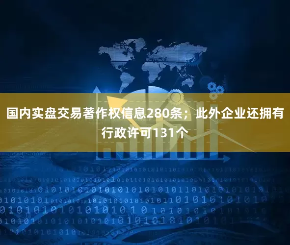 国内实盘交易著作权信息280条；此外企业还拥有行政许可131个